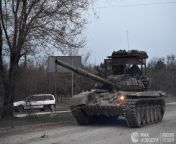 Modified Russian tank entering Armiansk, Crimea from crimea