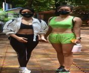 Neha Sharma and Aisha Sharma in gym outfits from piridhi sharma