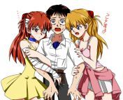 Shinji: Wait wtf you are talking about..there is a multiverse and more than one Asuka exists and maybe she is even more scarier than this Asuka...now I must run away from asuka and shinji hentai