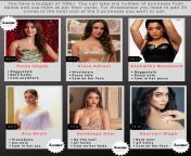 Quiz - Date an actress - budget 100 crore (Pooja Kiara, Rashmika, Alia, Sandeepa Dhar, Sharvari) from av4 us pornamil xxxx actress sex videosandeepa dhar photos xxx bp sex